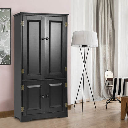 Accent Floor Storage Cabinet with Adjustable Shelves Antique 2-Door, Black Armoires & Wardrobes   at Gallery Canada