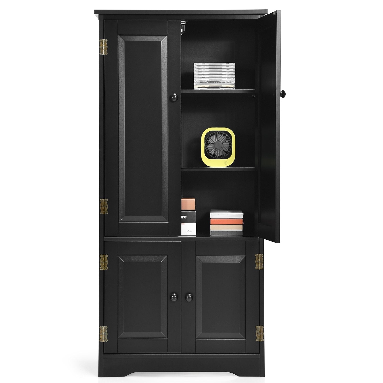 Accent Floor Storage Cabinet with Adjustable Shelves Antique 2-Door, Black Armoires & Wardrobes   at Gallery Canada