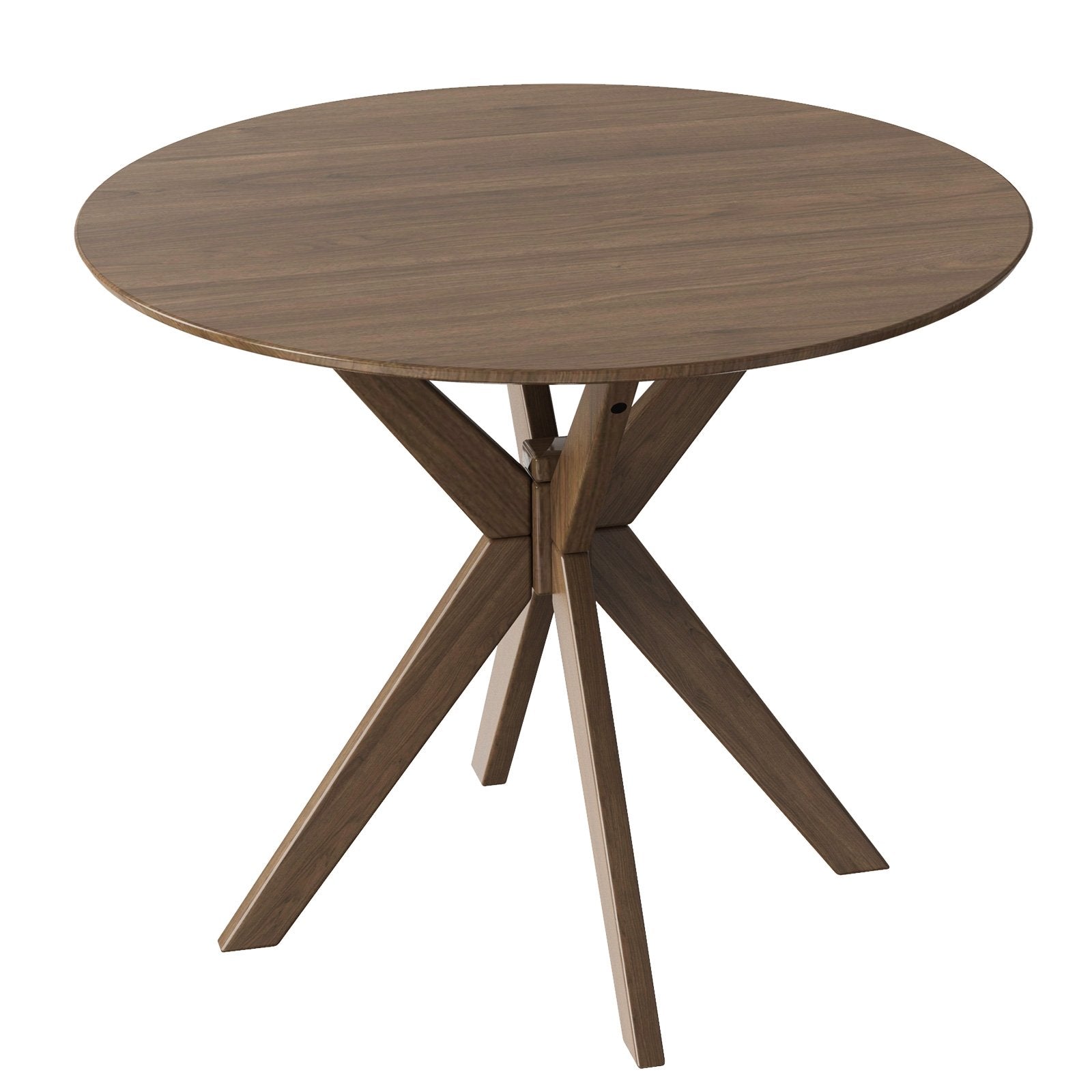 36 Inch Round Wood Dining Table with Intersecting Pedestal Base Dining Tables   at Gallery Canada