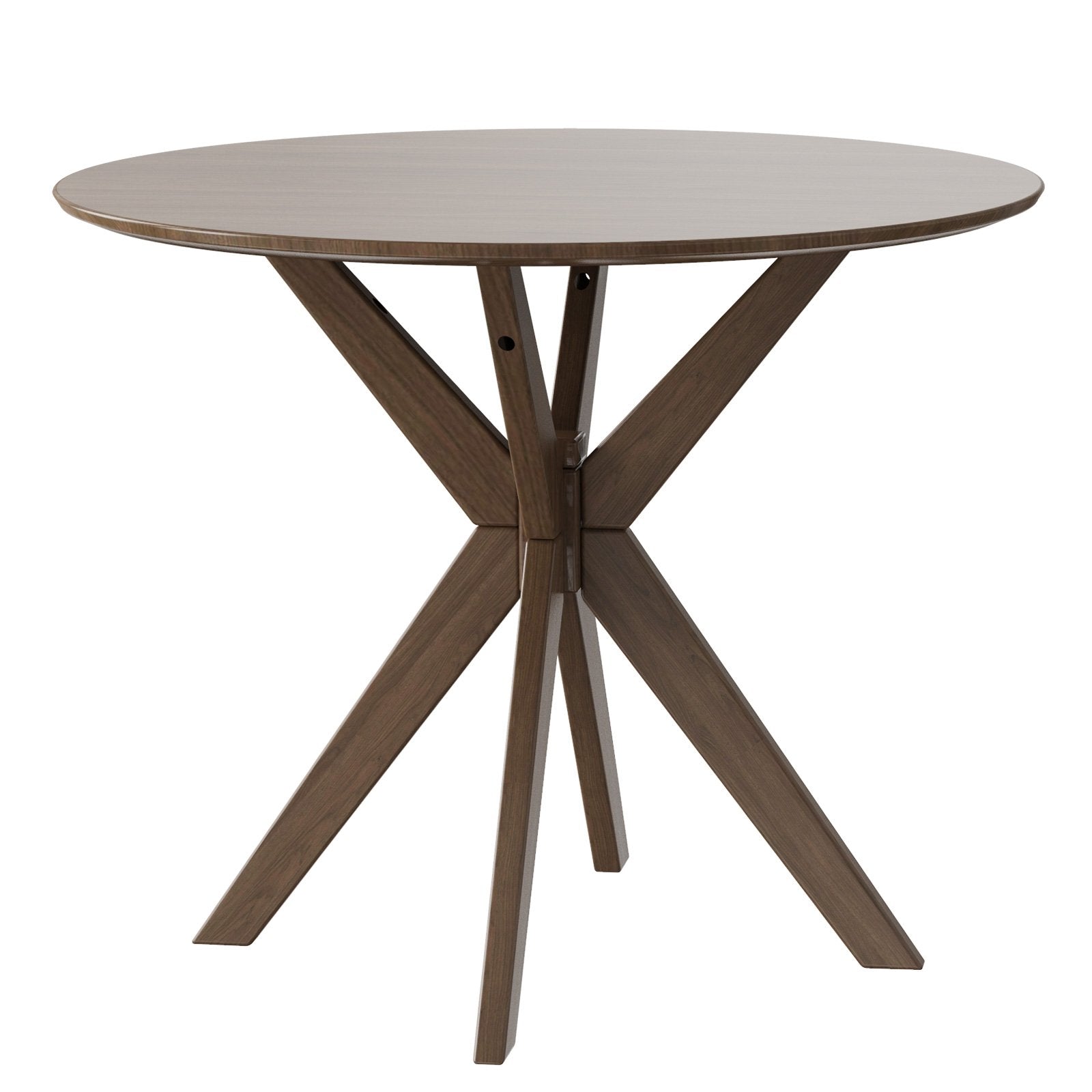 36 Inch Round Wood Dining Table with Intersecting Pedestal Base Dining Tables   at Gallery Canada