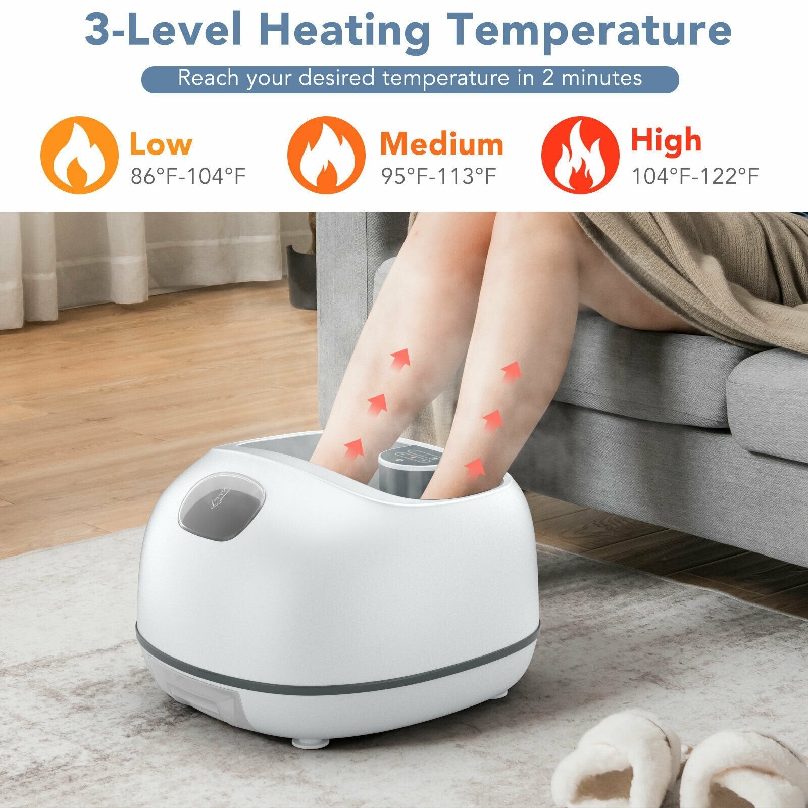 Steam Foot Spa Massager With 3 Heating Levels and Timers, White Foot Massager   at Gallery Canada