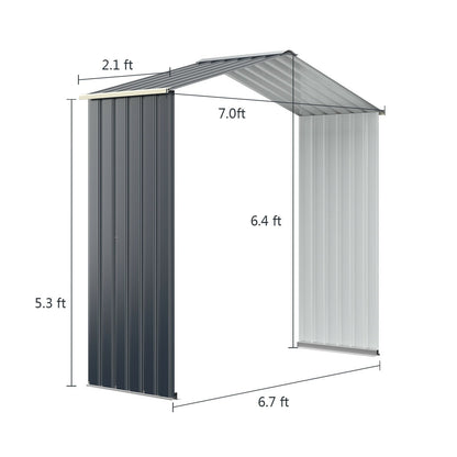 Outdoor Storage Shed Extension Kit for 7 Feet Shed Width, Gray Sheds & Outdoor Storage   at Gallery Canada