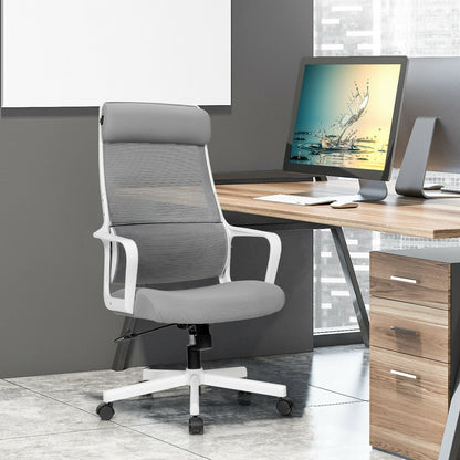 Adjustable Mesh Office Chair with Heating Support Headrest, Gray Ergonomic Chairs   at Gallery Canada