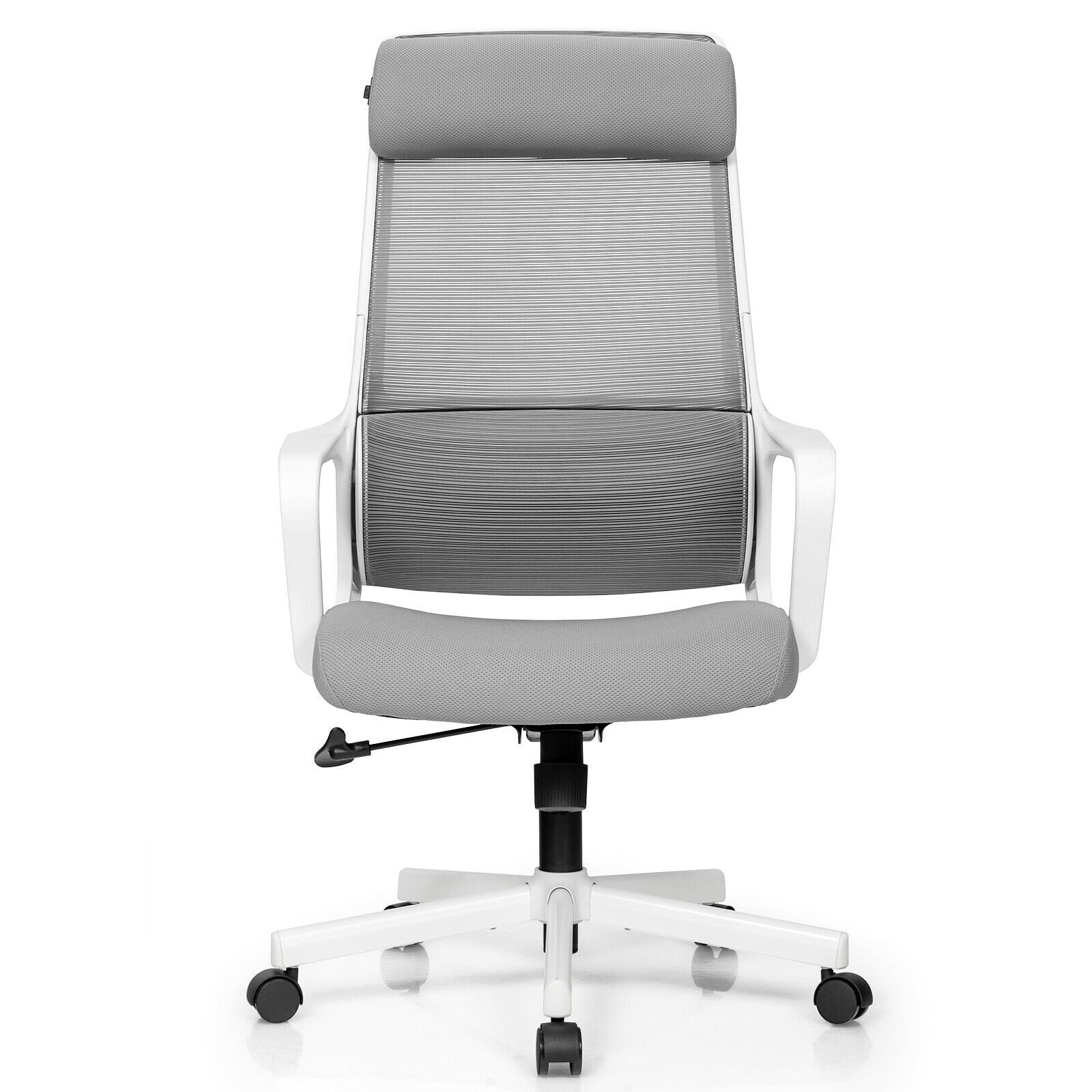 Adjustable Mesh Office Chair with Heating Support Headrest, Gray Ergonomic Chairs   at Gallery Canada