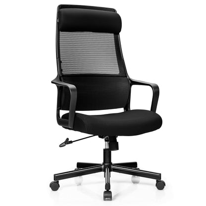 Adjustable Mesh Office Chair with Heating Support Headrest, Black Ergonomic Chairs   at Gallery Canada