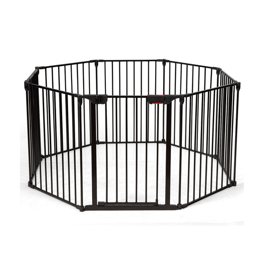 Adjustable Panel Baby Safe Metal Gate Play Yard, Black Pet Gate   at Gallery Canada