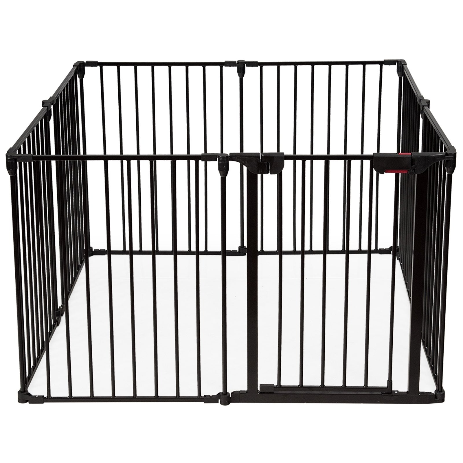 Adjustable Panel Baby Safe Metal Gate Play Yard, Black Pet Gate   at Gallery Canada