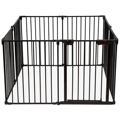 Adjustable Panel Baby Safe Metal Gate Play Yard, Black Pet Gate   at Gallery Canada