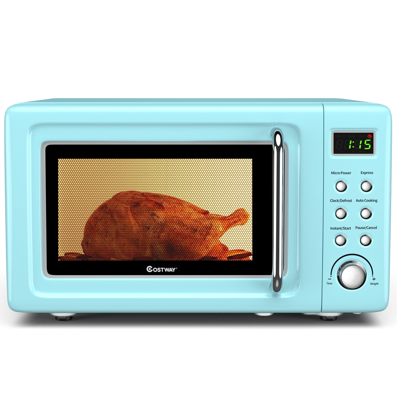 700W Retro Countertop Microwave Oven with 5 Micro Power and Auto Cooking Function, Green Toaster Ovens at Gallery Canada