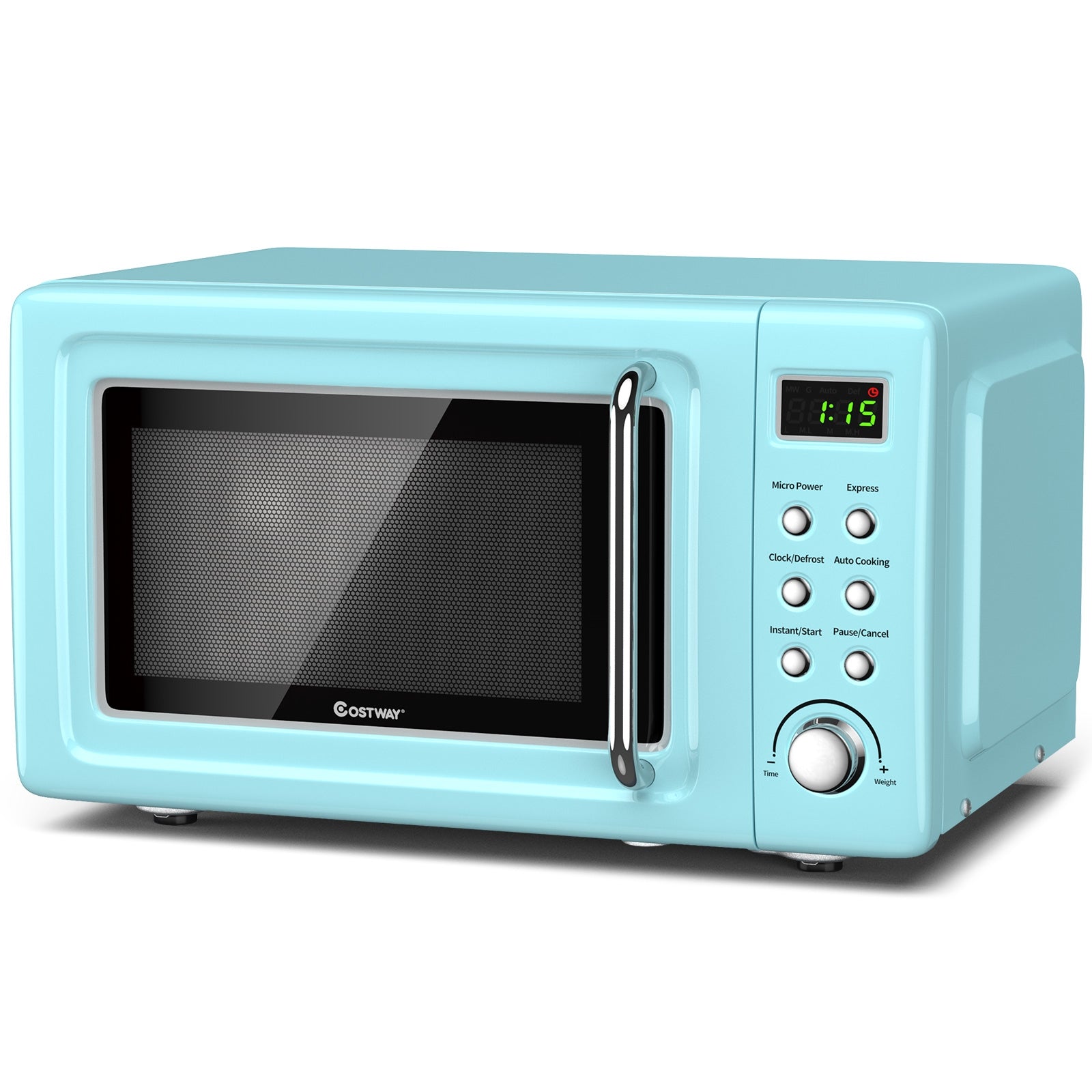 700W Retro Countertop Microwave Oven with 5 Micro Power and Auto Cooking Function, Green Toaster Ovens at Gallery Canada
