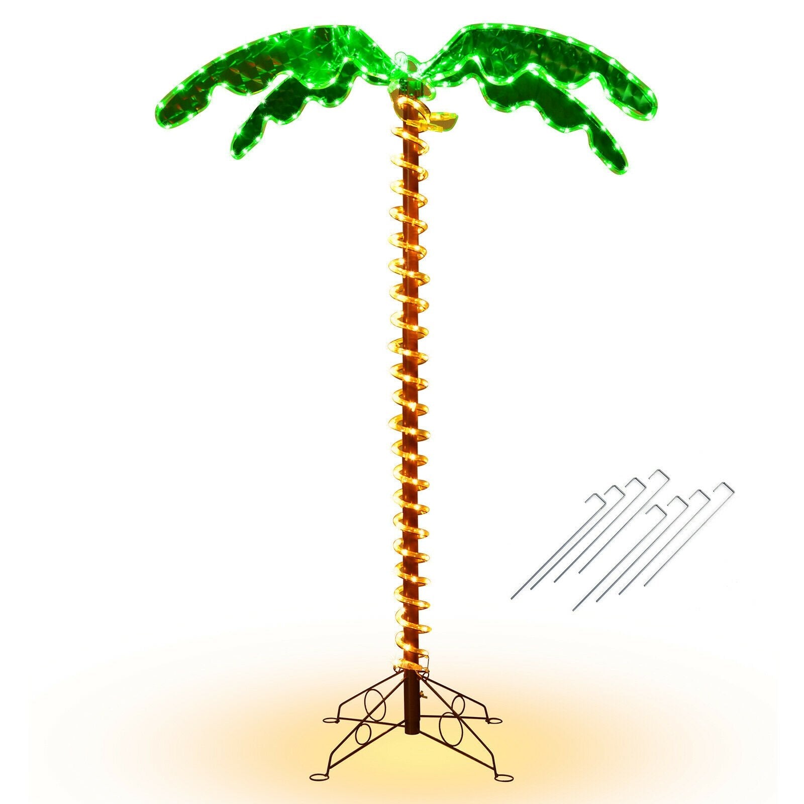 5 Feet LED Pre-lit Palm Tree Decor with Light Rope, Green Holiday Decor   at Gallery Canada