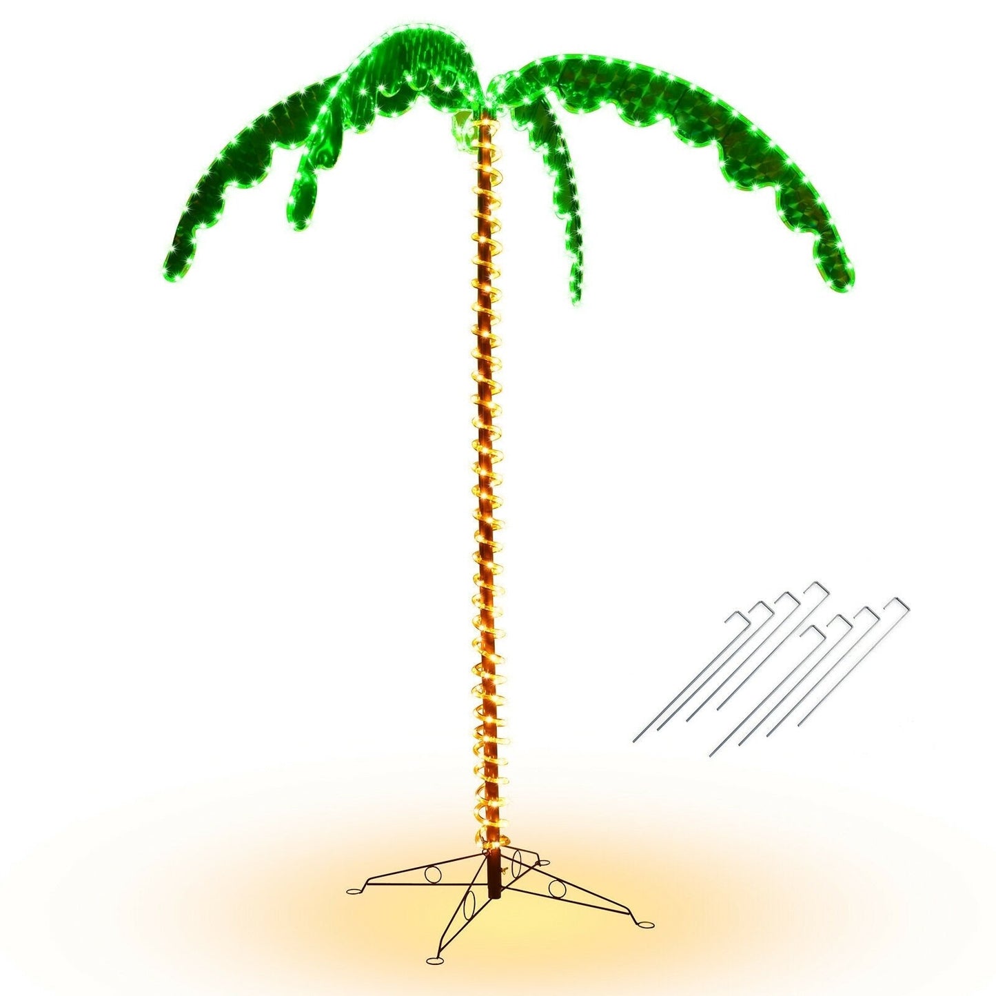 7 Feet LED Pre-lit Palm Tree Decor with Light Rope, Green Holiday Decor   at Gallery Canada