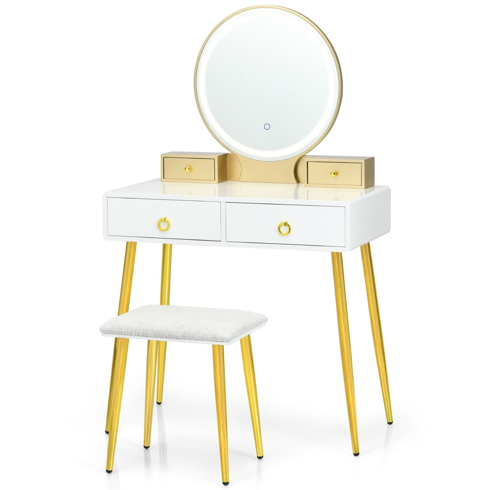 Vanity Table Set with Mirror, White Makeup Vanities   at Gallery Canada