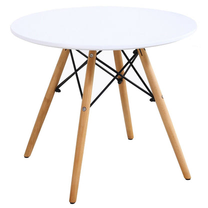 3 Pieces Kid's Modern Round Table Chair Set, White - Gallery Canada