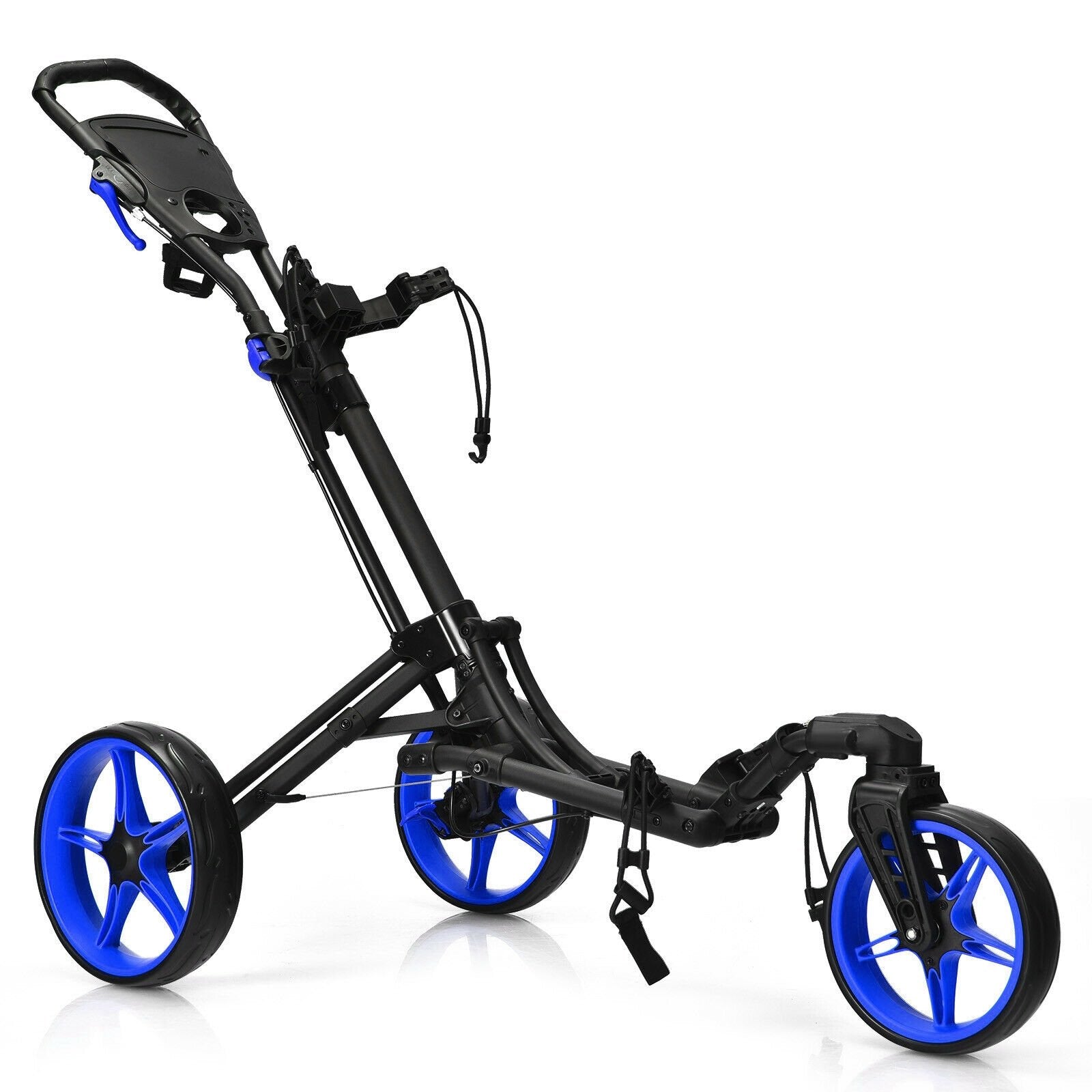 Folding Golf Push Cart with Scoreboard Adjustable Handle Swivel Wheel, Blue Golf   at Gallery Canada