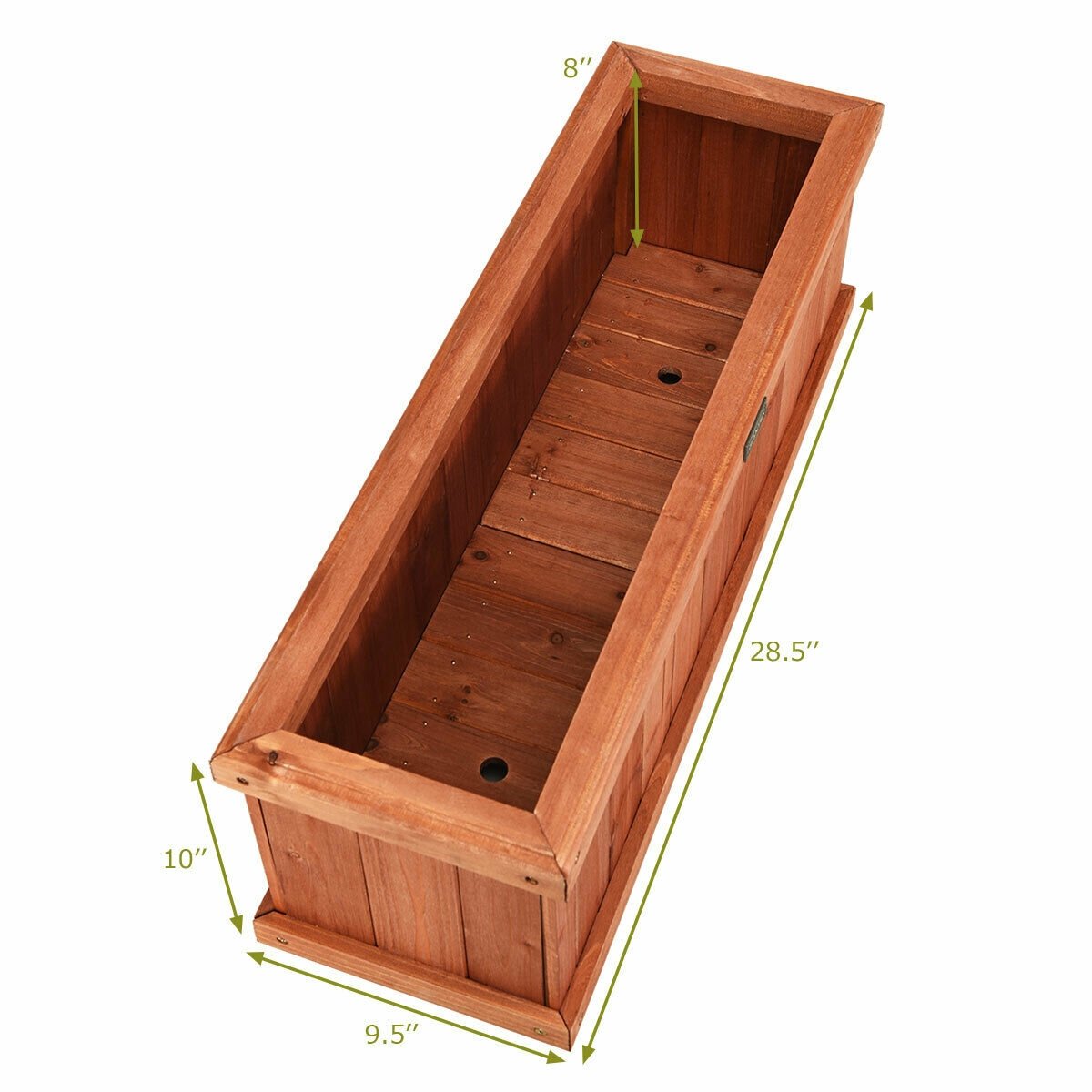 Wooden Decorative Planter Box for Garden Yard and Window , Brown Raised Garden Beds   at Gallery Canada