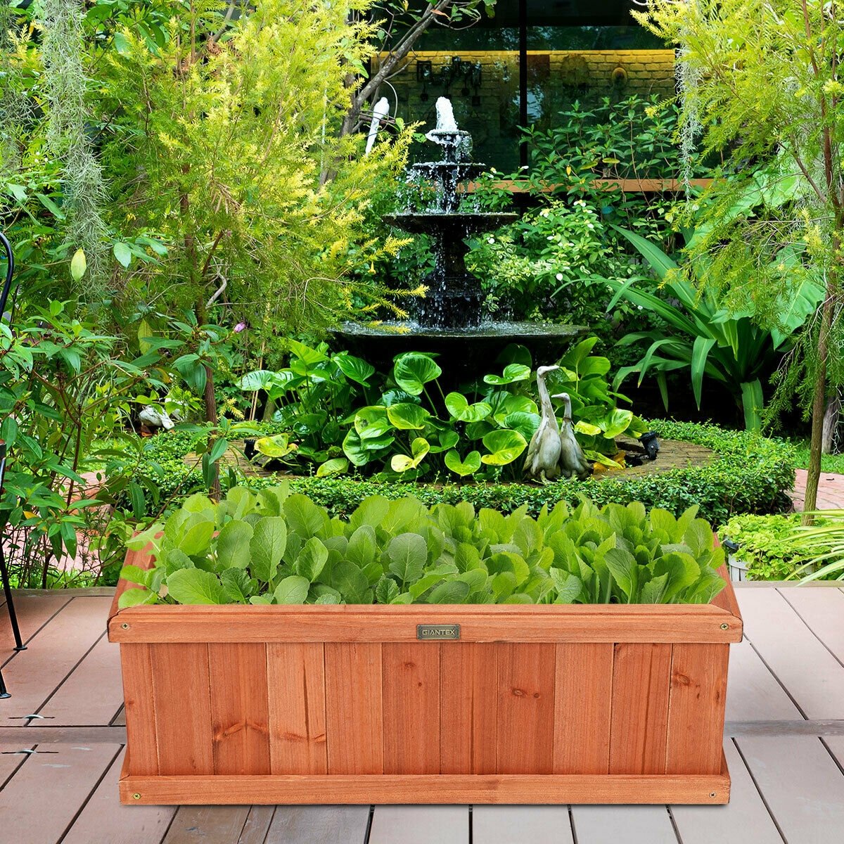 Wooden Decorative Planter Box for Garden Yard and Window , Brown Raised Garden Beds   at Gallery Canada