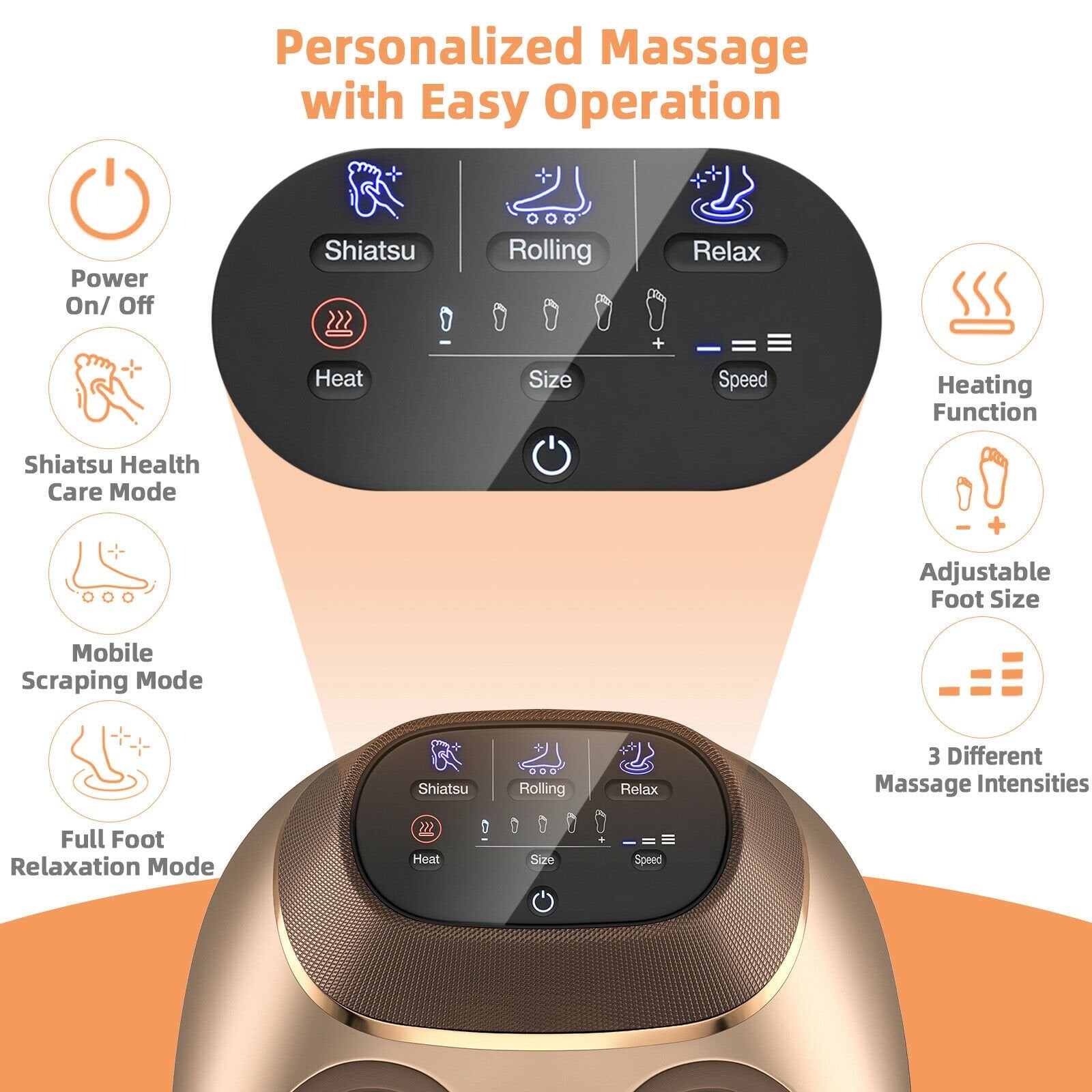 Shiatsu Foot Massage Machine with Air Compression, Golden Foot Massager   at Gallery Canada