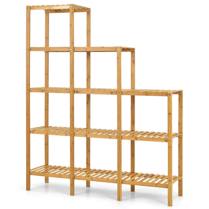 Multifunctional Bamboo Shelf Display Organizer, Natural Plant Stands   at Gallery Canada