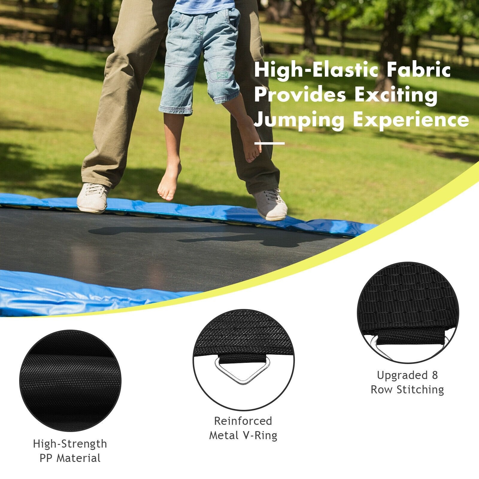 High-Elastic PP Replacement Jumping Mat-14 ft, Black Trampoline Accessories   at Gallery Canada