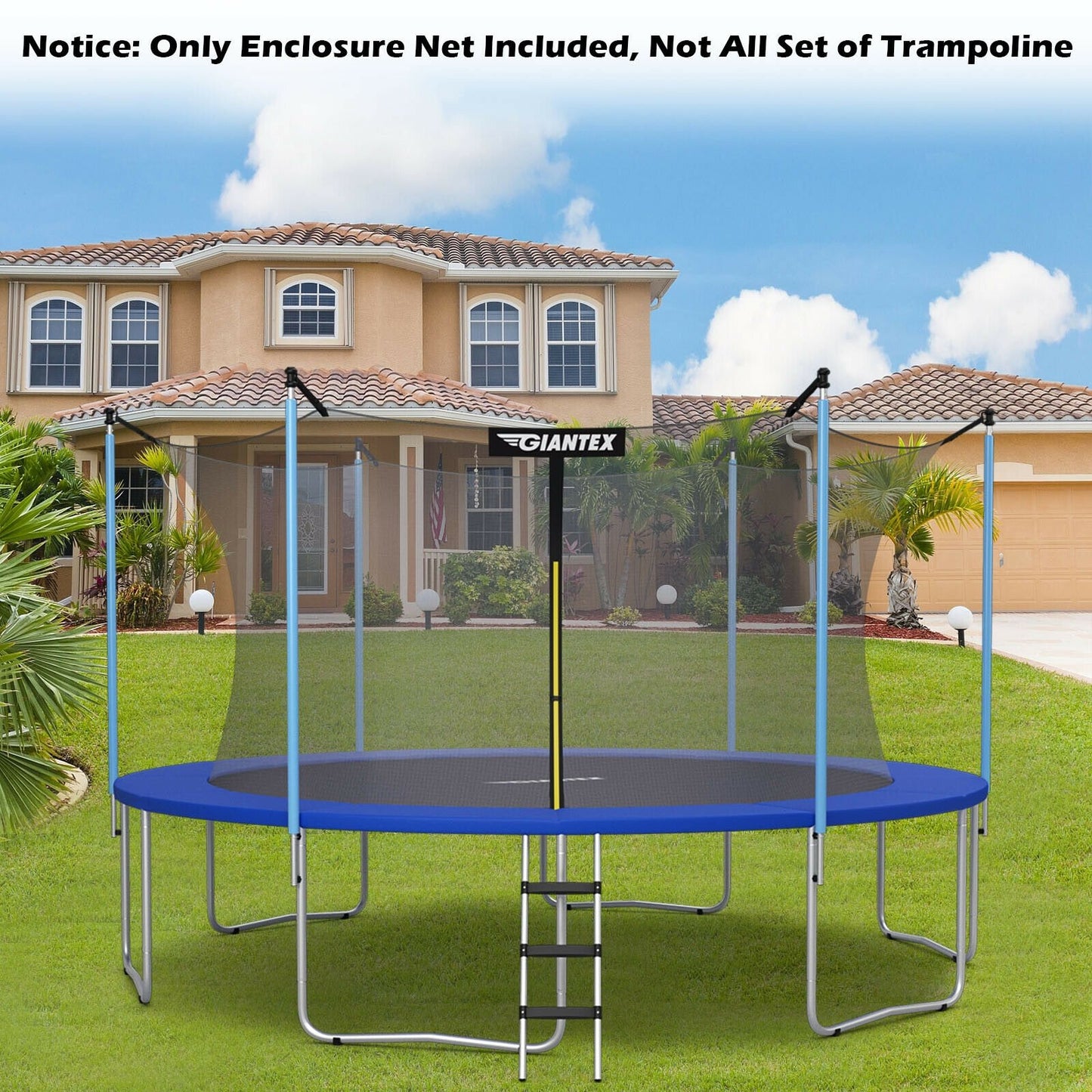 Replacement Weather-Resistant Trampoline Safety Enclosure Net-15 ft, Black Trampoline Accessories   at Gallery Canada