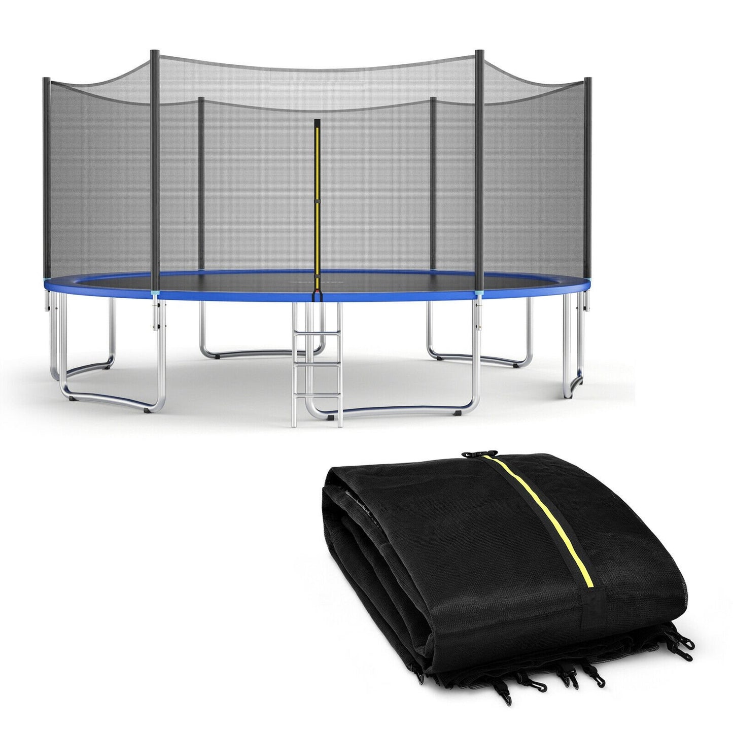 Trampoline Safety Replacement Protection Enclosure Net-16 ft, Black Trampoline Accessories   at Gallery Canada