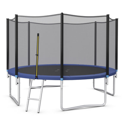 8/10/12/14/15/16 Feet Outdoor Trampoline Bounce Combo with Safety Closure Net Ladder-12 ft, Black Trampolines Black  at Gallery Canada