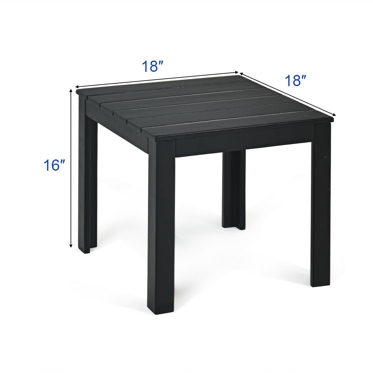 Wooden Square Patio Coffee Bistro Table, Black Patio Coffee Tables   at Gallery Canada