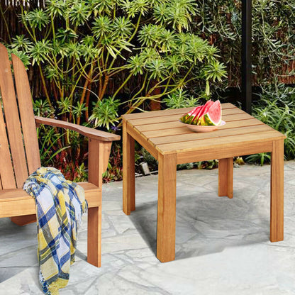 Wooden Square Patio Coffee Bistro Table, Natural Patio Coffee Tables   at Gallery Canada