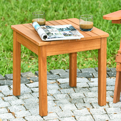 Wooden Square Patio Coffee Bistro Table, Natural