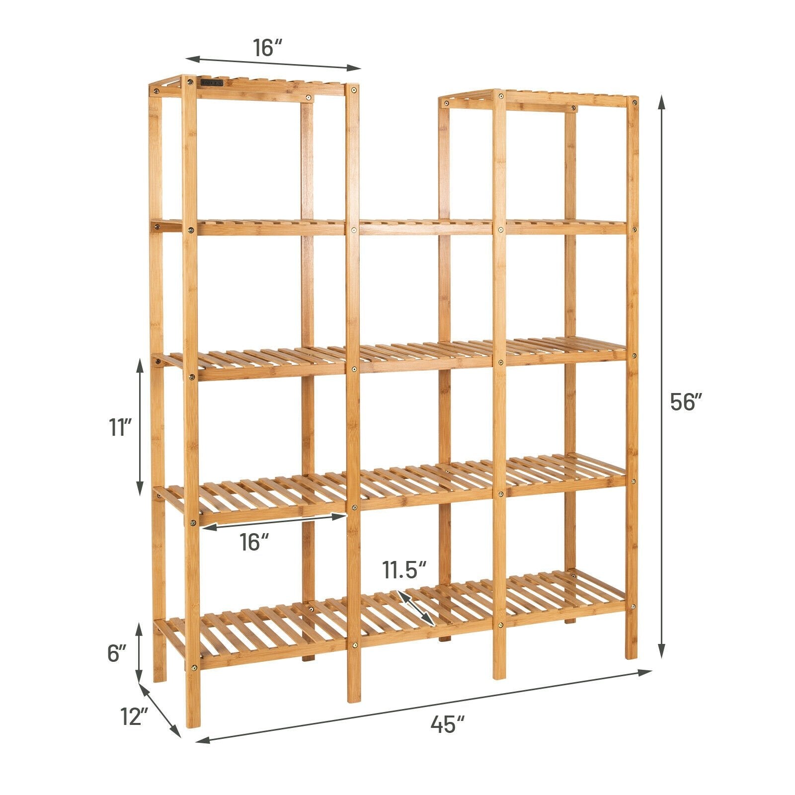 Multifunctional Bamboo Shelf Flower Plant Display Stand, Natural Plant Stands   at Gallery Canada