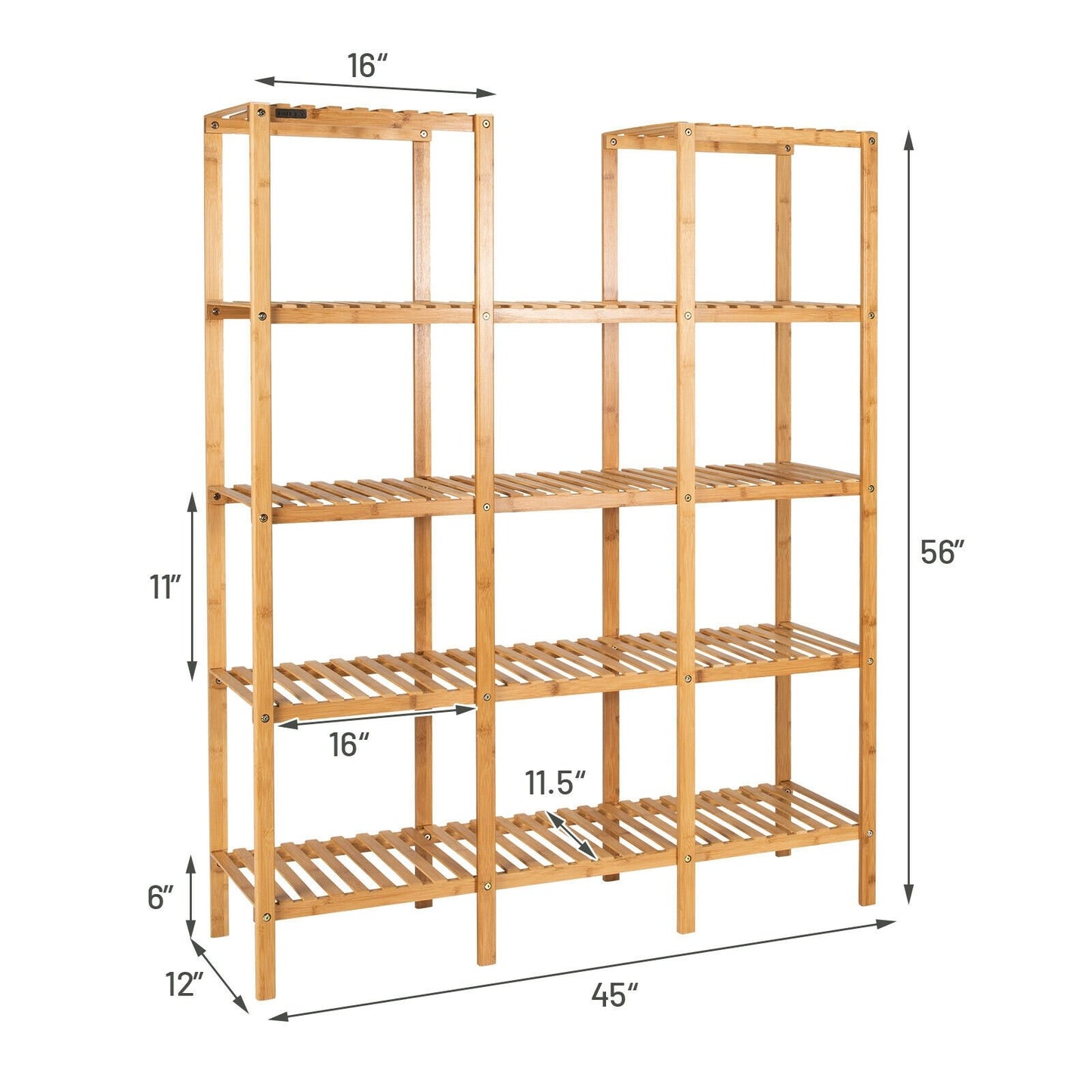 Multifunctional Bamboo Shelf Flower Plant Display Stand, Natural Plant Stands   at Gallery Canada