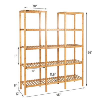 Multifunctional Bamboo Shelf Flower Plant Display Stand, Natural Plant Stands   at Gallery Canada