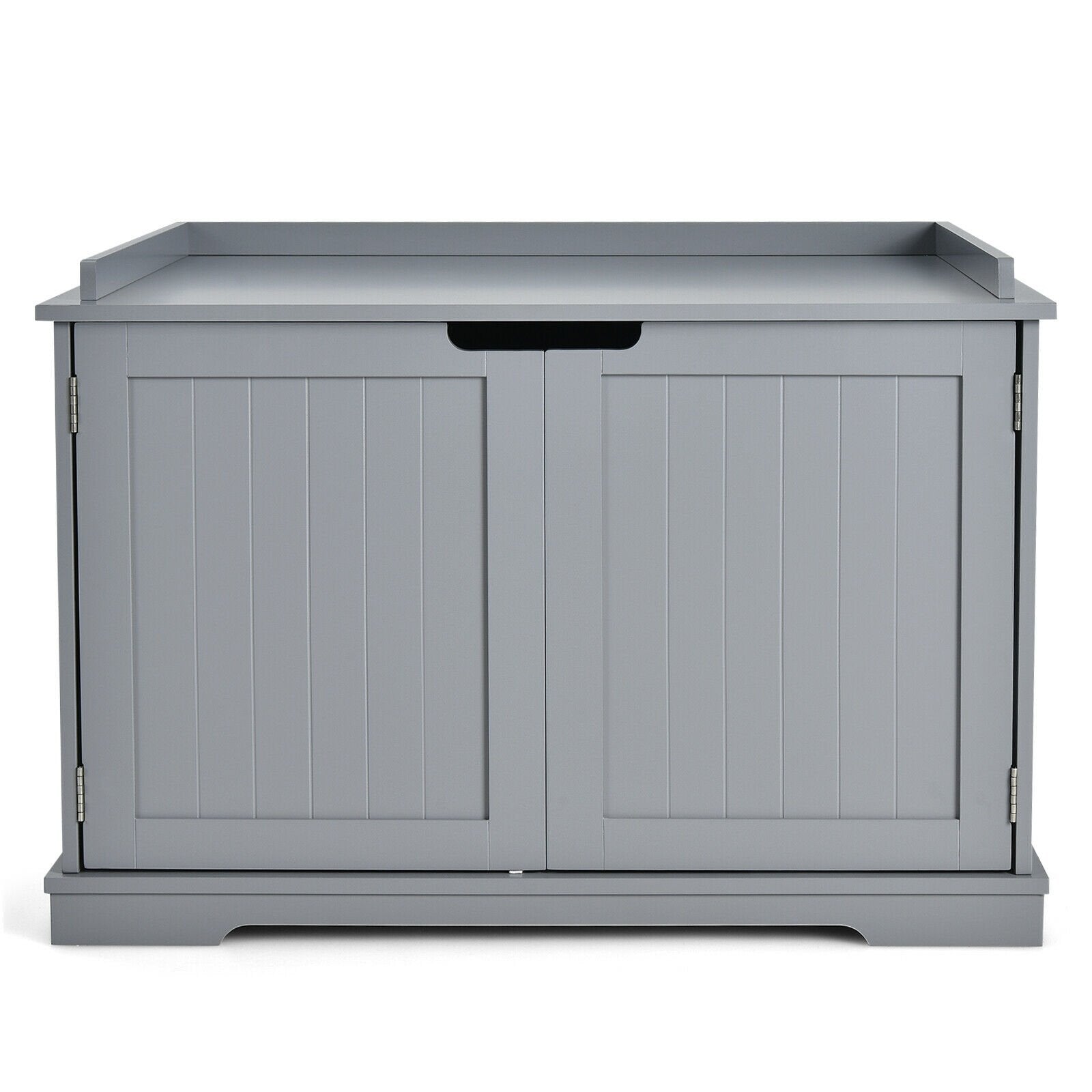 Cat Litter Box Enclosure with Double Doors for Large Cat and Kitty, Gray - Gallery Canada