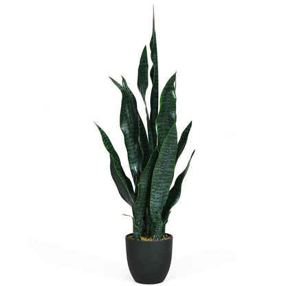 35.5 Inch  Indoor-Outdoor Artificial Fake Snake Plant, Green Faux Plants   at Gallery Canada