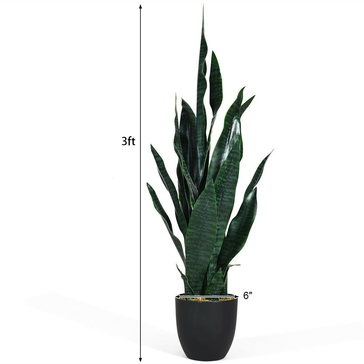 35.5 Inch  Indoor-Outdoor Artificial Fake Snake Plant, Green Faux Plants   at Gallery Canada