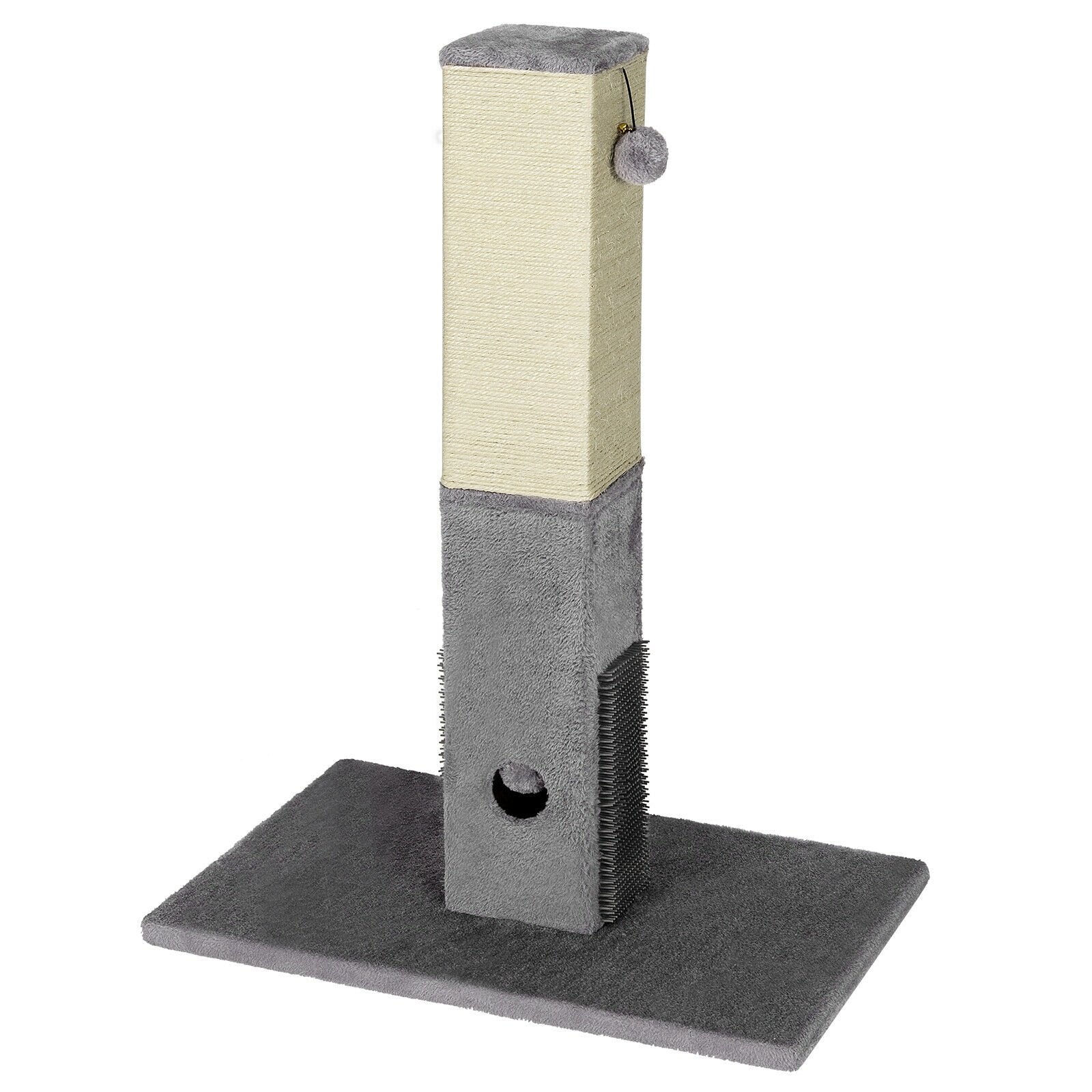 31 inch Tall Cat Scratching Post Claw Scratcher with Sisal Rope and 2 plush Ball, Gray Cat Trees Condos & Scratchers Gray at Gallery Canada