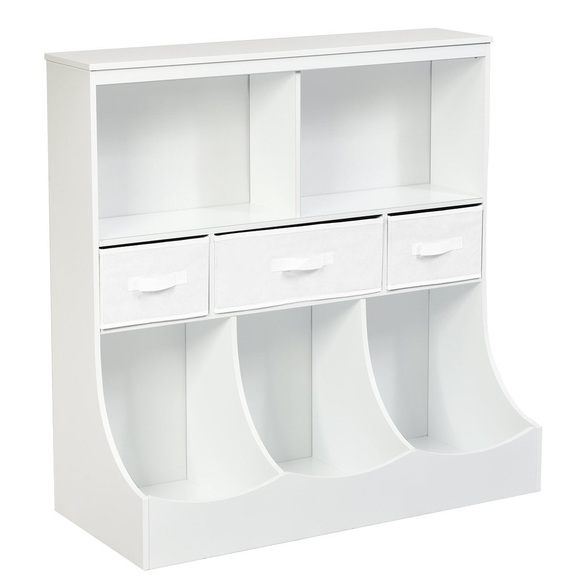 Freestanding Combo Cubby Bin Storage Organizer Unit W/3 Baskets, White Kids Storage   at Gallery Canada