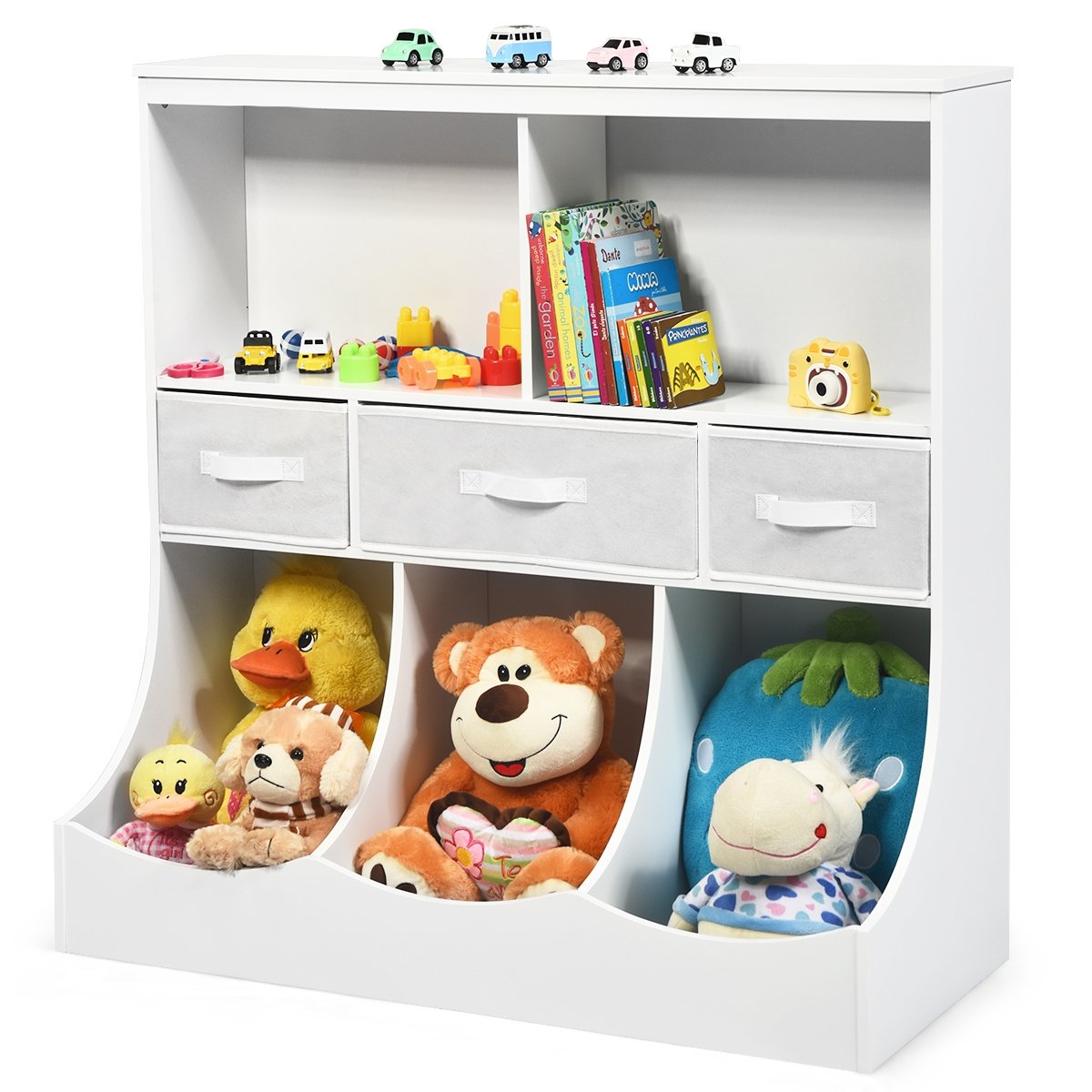 Freestanding Combo Cubby Bin Storage Organizer Unit W/3 Baskets, White Kids Storage   at Gallery Canada