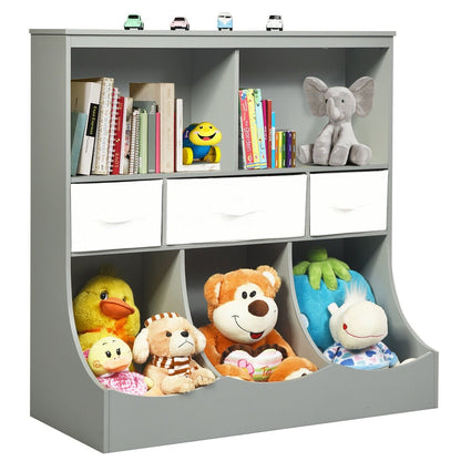 Freestanding Combo Cubby Bin Storage Organizer Unit W/3 Baskets, Gray Kids Storage   at Gallery Canada