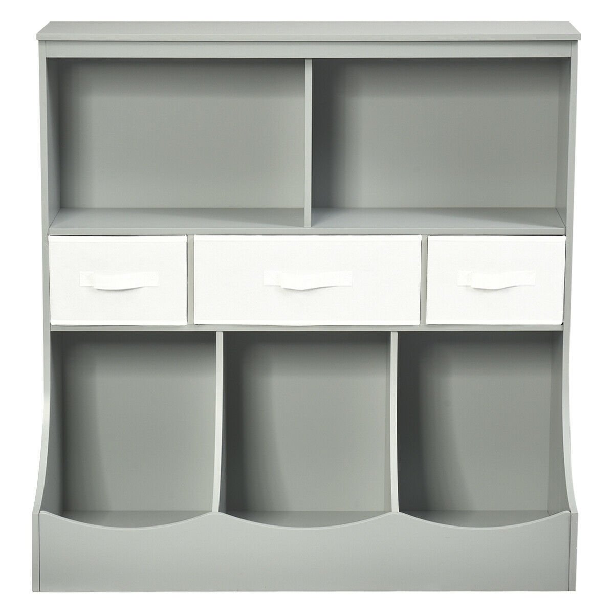 Freestanding Combo Cubby Bin Storage Organizer Unit W/3 Baskets, Gray Kids Storage   at Gallery Canada