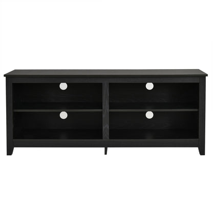 4-Cubby TV Stand for TV's up to 65 Inch with 3-Position Height Adjustable Shelf, Black - Gallery Canada