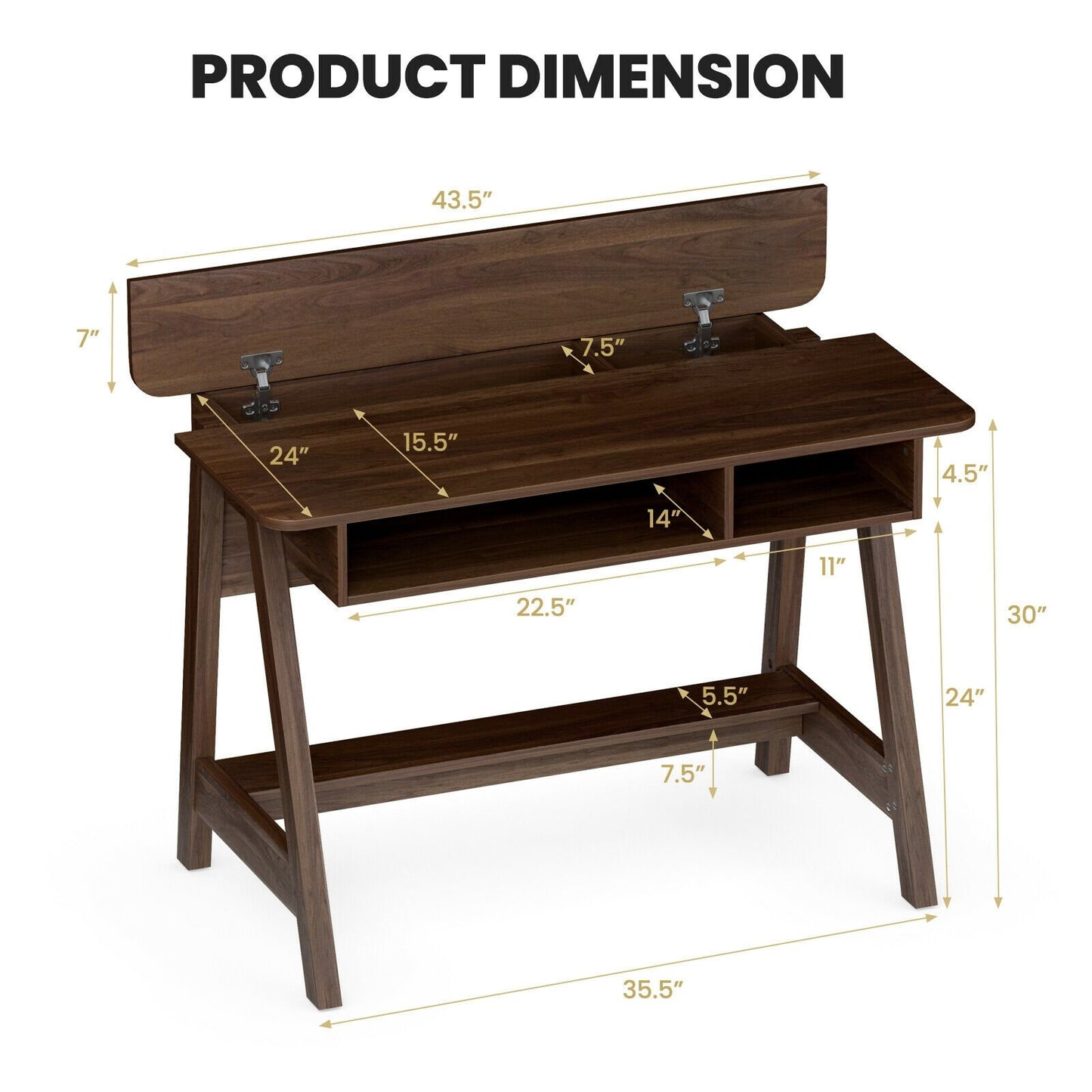 Mid Century Writing Desk with Storage Cubes and Hidden Compartment, Rustic Brown Writing Desks   at Gallery Canada