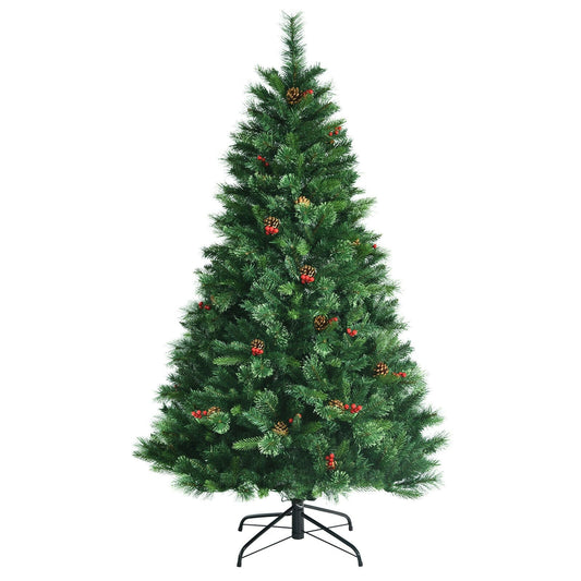 6 Feet Pre-Lit Christmas Spruce Tree with 790 Tips and 350 Lights, Green - Gallery Canada