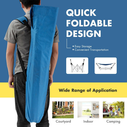 Portable Folding Steel Frame Hammock with Bag, Blue - Gallery Canada