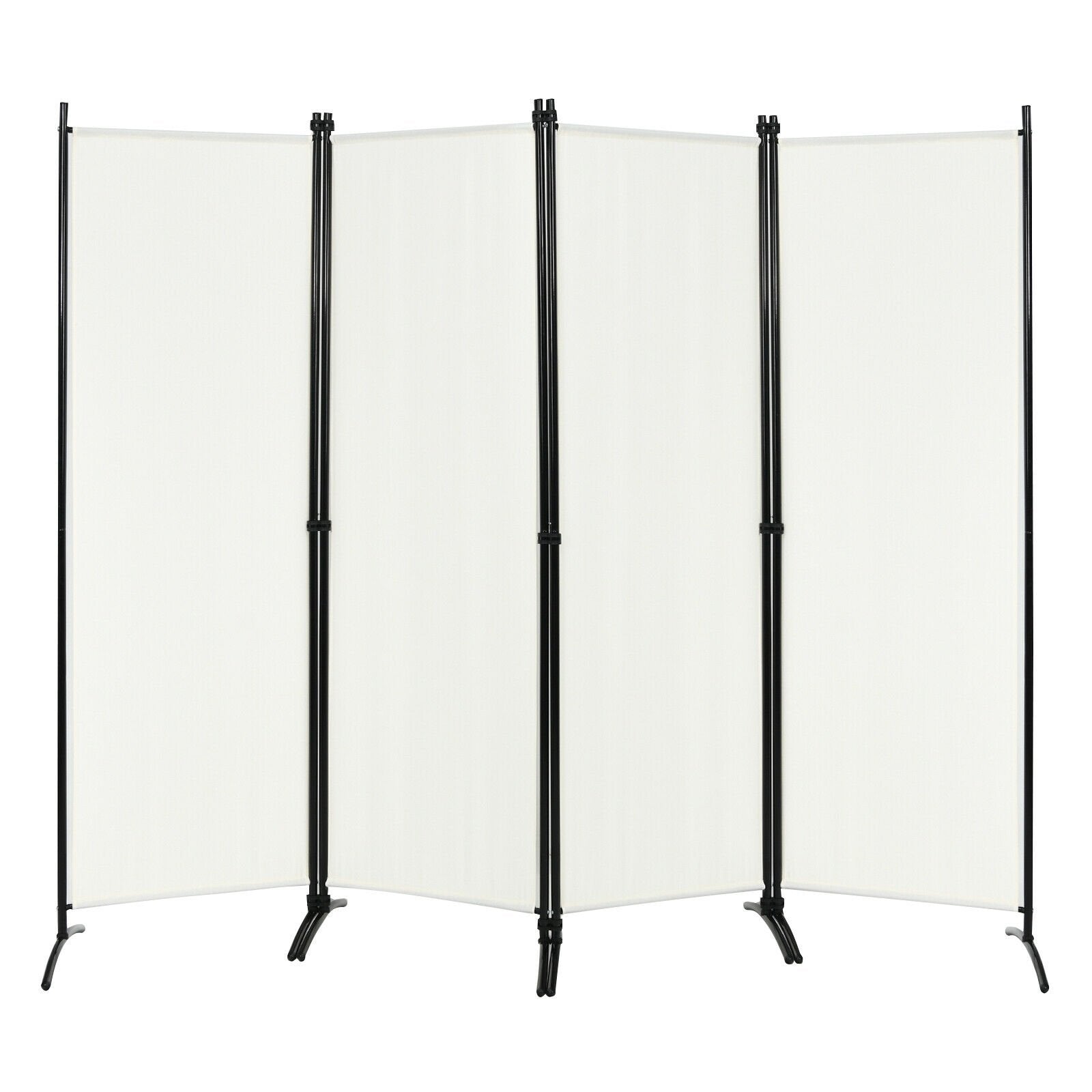 4-Panel  Room Divider with Steel Frame, White Room Dividers   at Gallery Canada