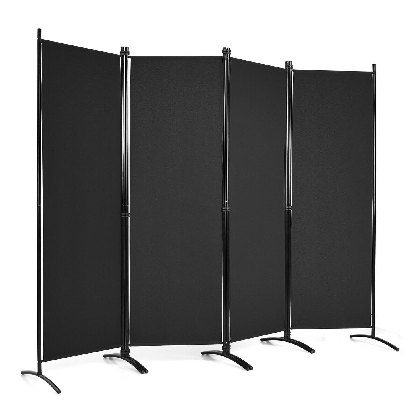 4-Panel  Room Divider with Steel Frame, Black Room Dividers   at Gallery Canada