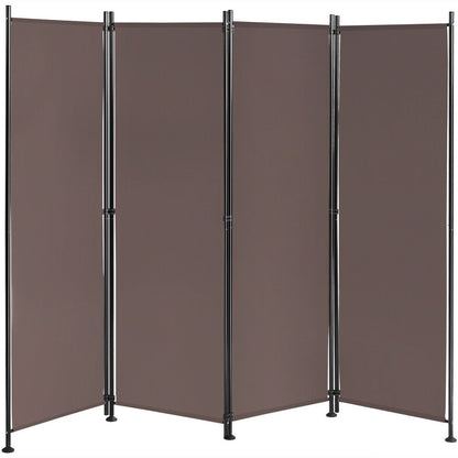 4-Panel Room Divider Folding Privacy Screen, Brown Room Dividers   at Gallery Canada