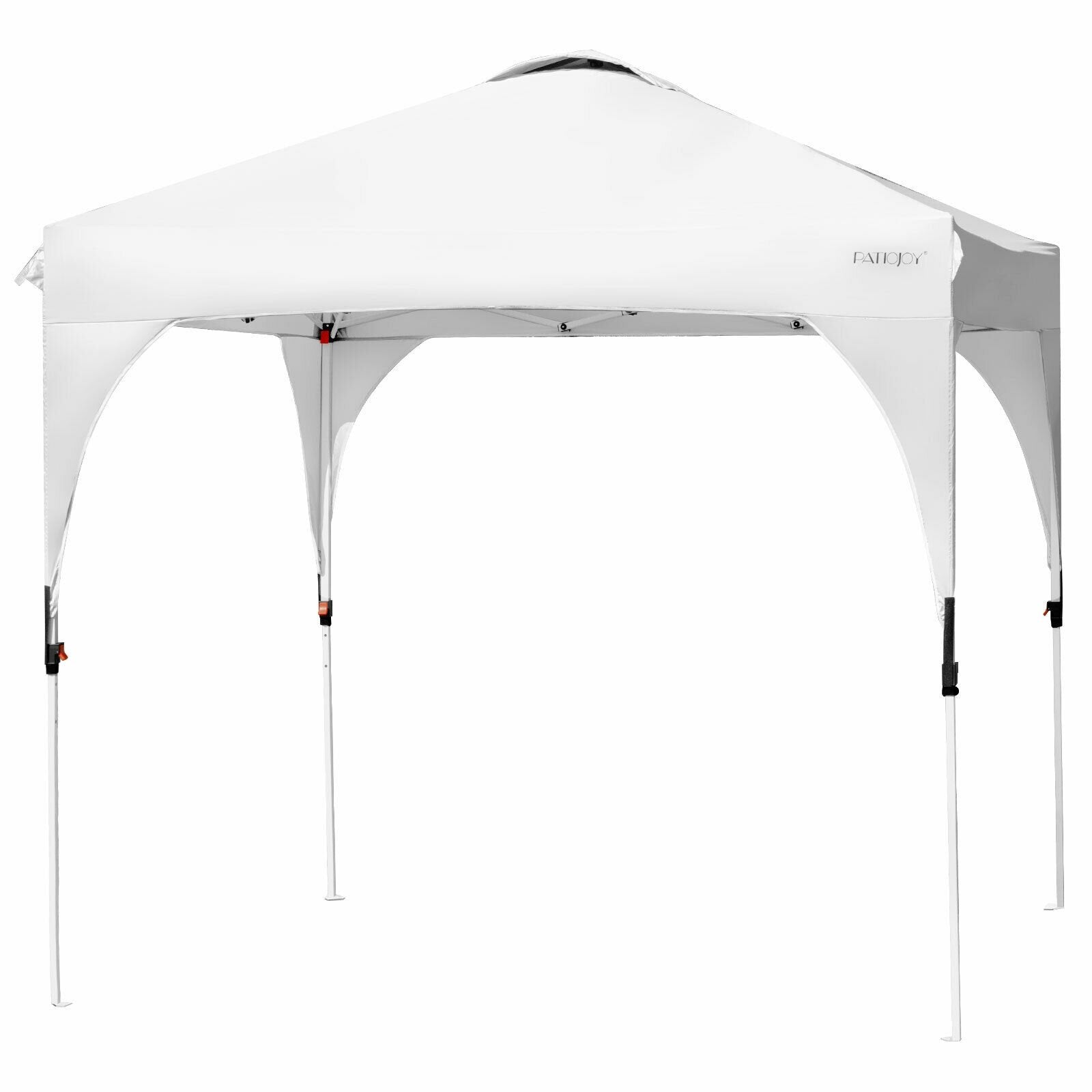 8 Feet x 8 Feet Outdoor Pop Up Tent Canopy Camping Sun Shelter with Roller Bag, White - Gallery Canada