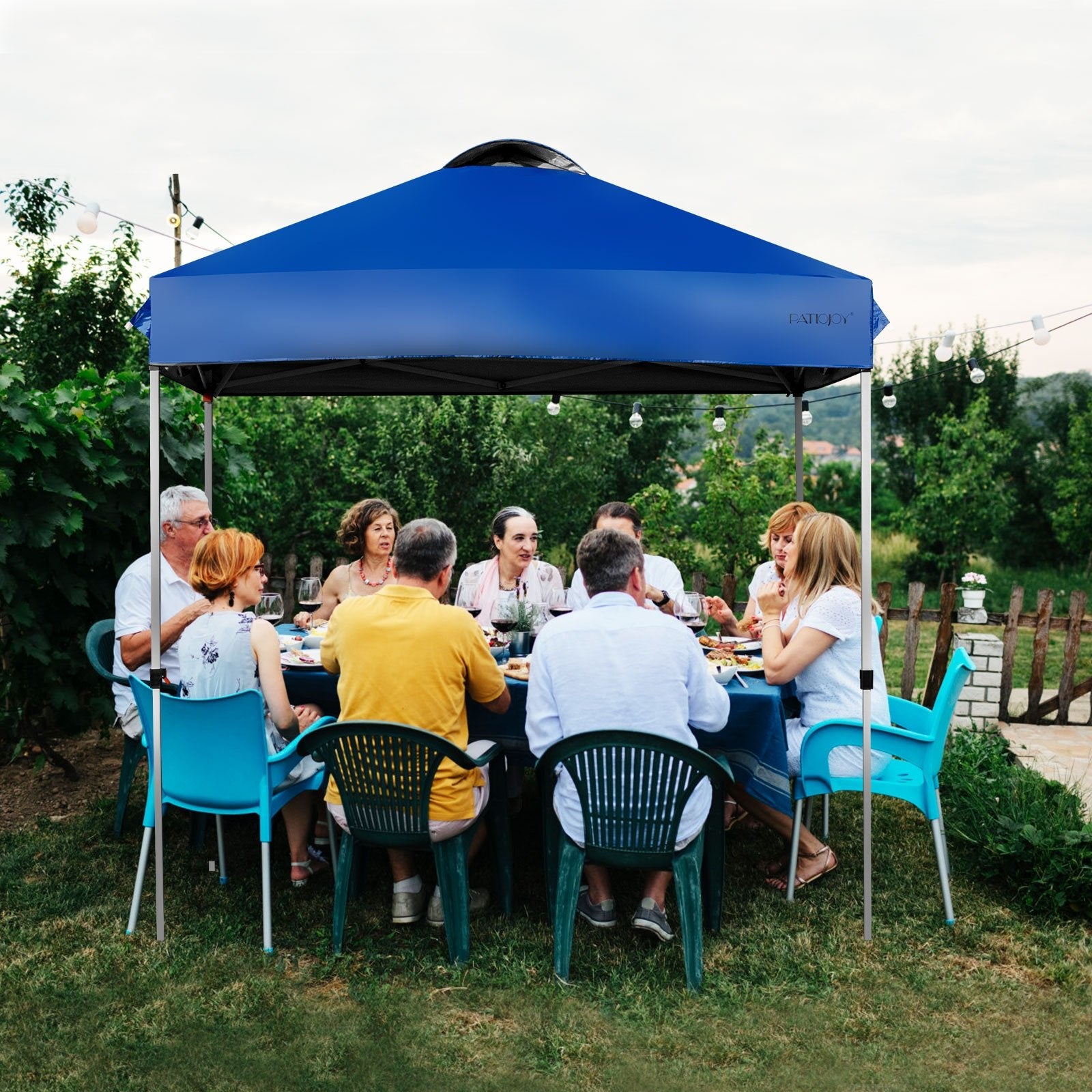 6.6 x 6.6 Feet Outdoor Pop-up Canopy Tent with Roller Bag, Blue Canopies   at Gallery Canada